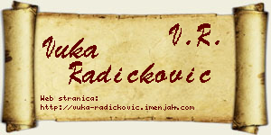 Vuka Radičković vizit kartica
